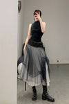 marc le bihan black and white wrap skirt 2573 E23 PMLB1